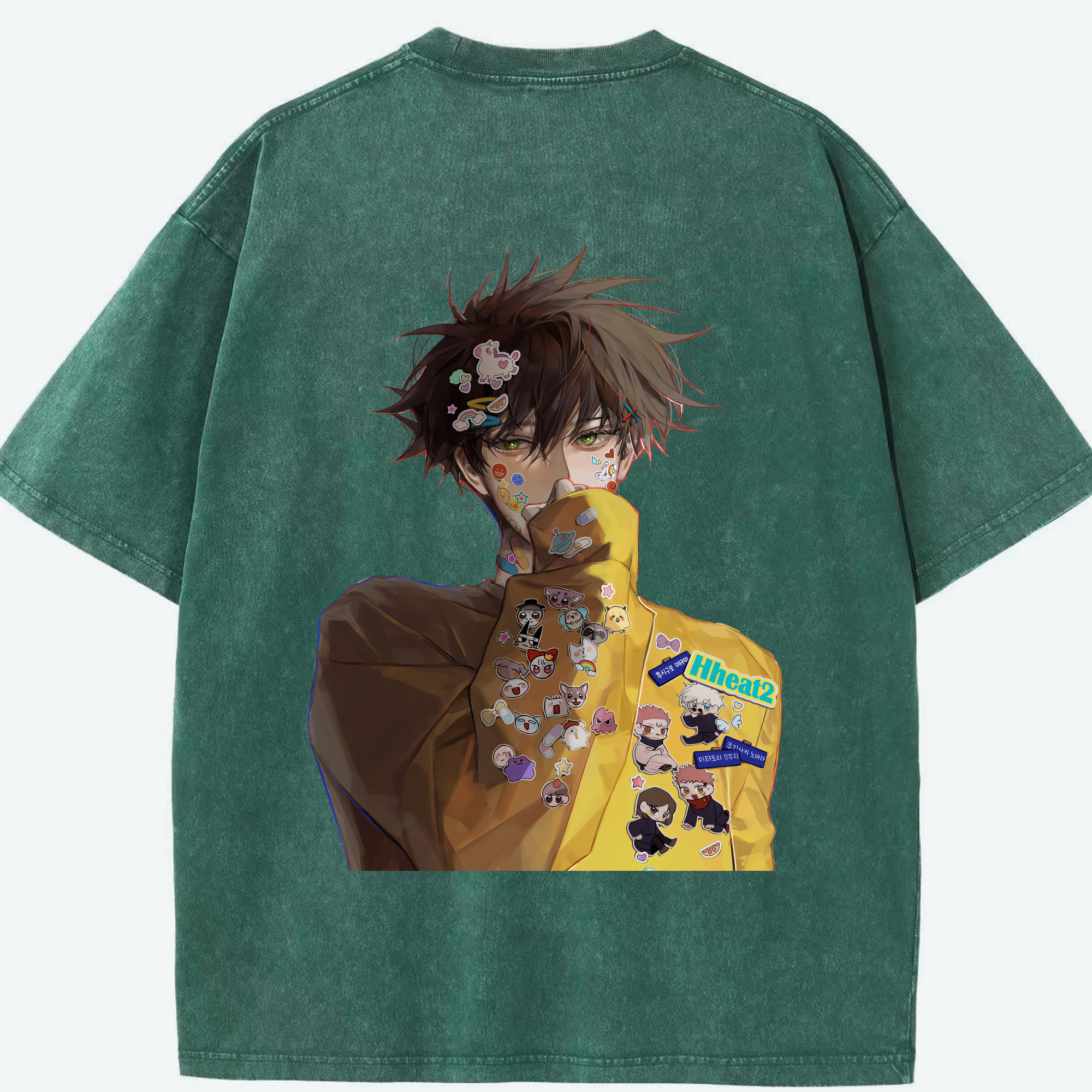 （画像用） 呪術廻戦 Jujutsu Kaisen 綿100% ヴィンテージ風 半袖Tシャツ（背面プリント）